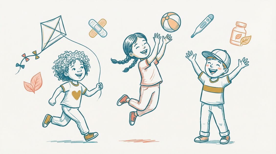 Happy children staying healthy