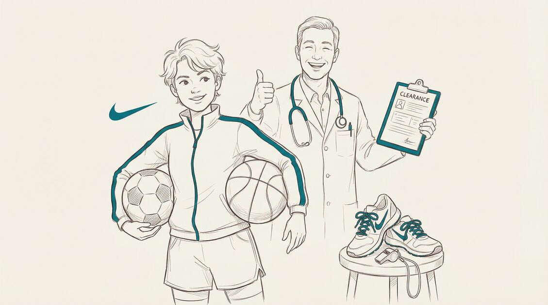 Teen athlete getting sports physical